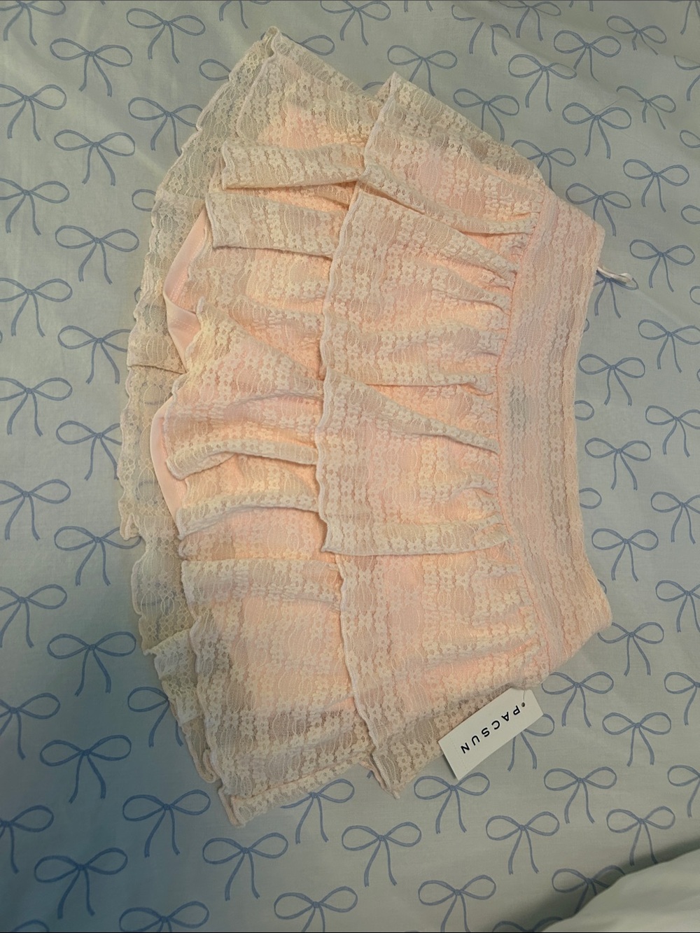 PacSun Pale Pink Layered Lace Mini Skirt